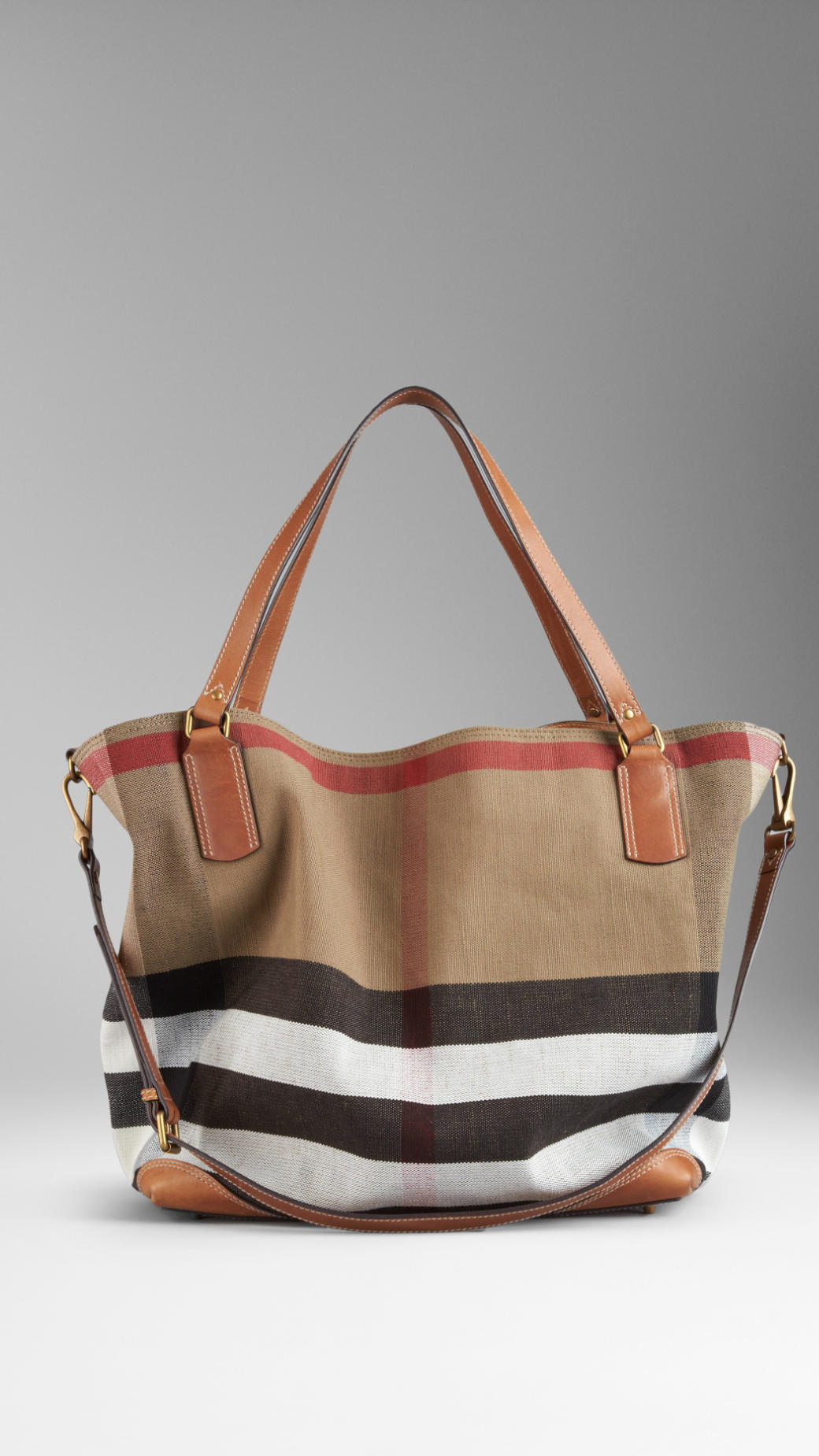 Lyst Burberry Brit Large Check Tote Bag In Brown Gallery