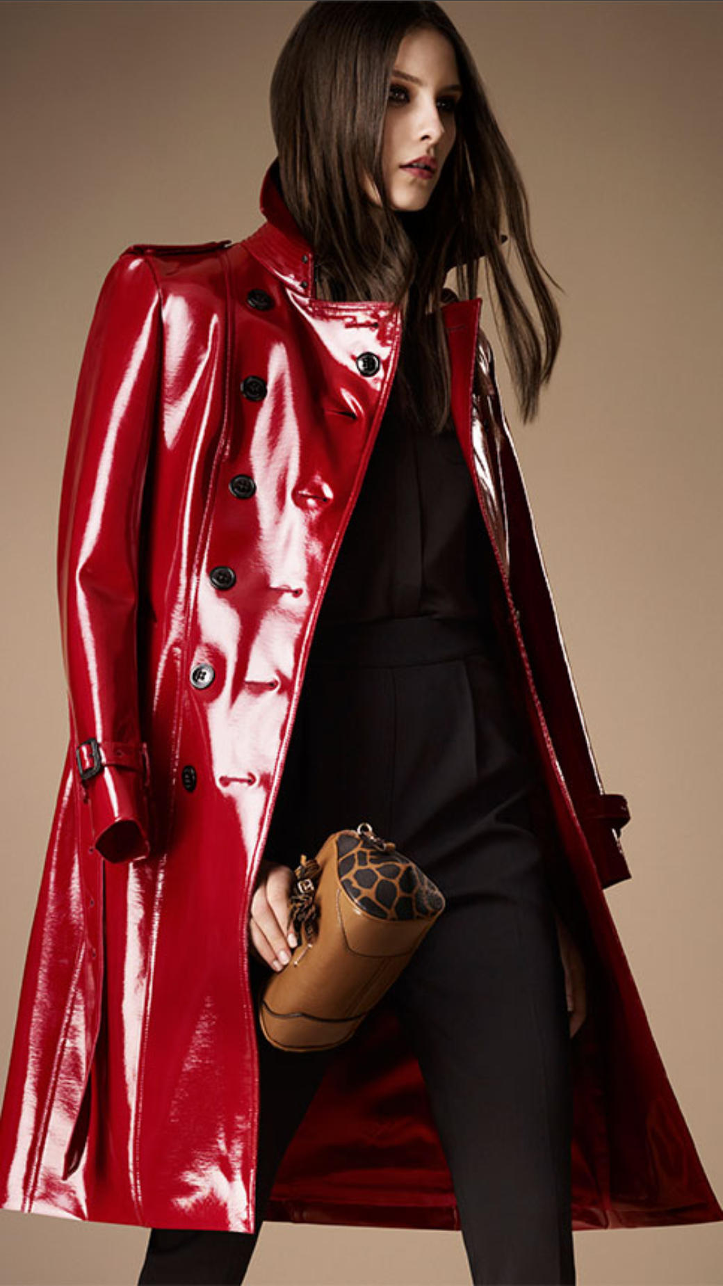 Lyst - Burberry Long Patent Finish Trench Coat in Red