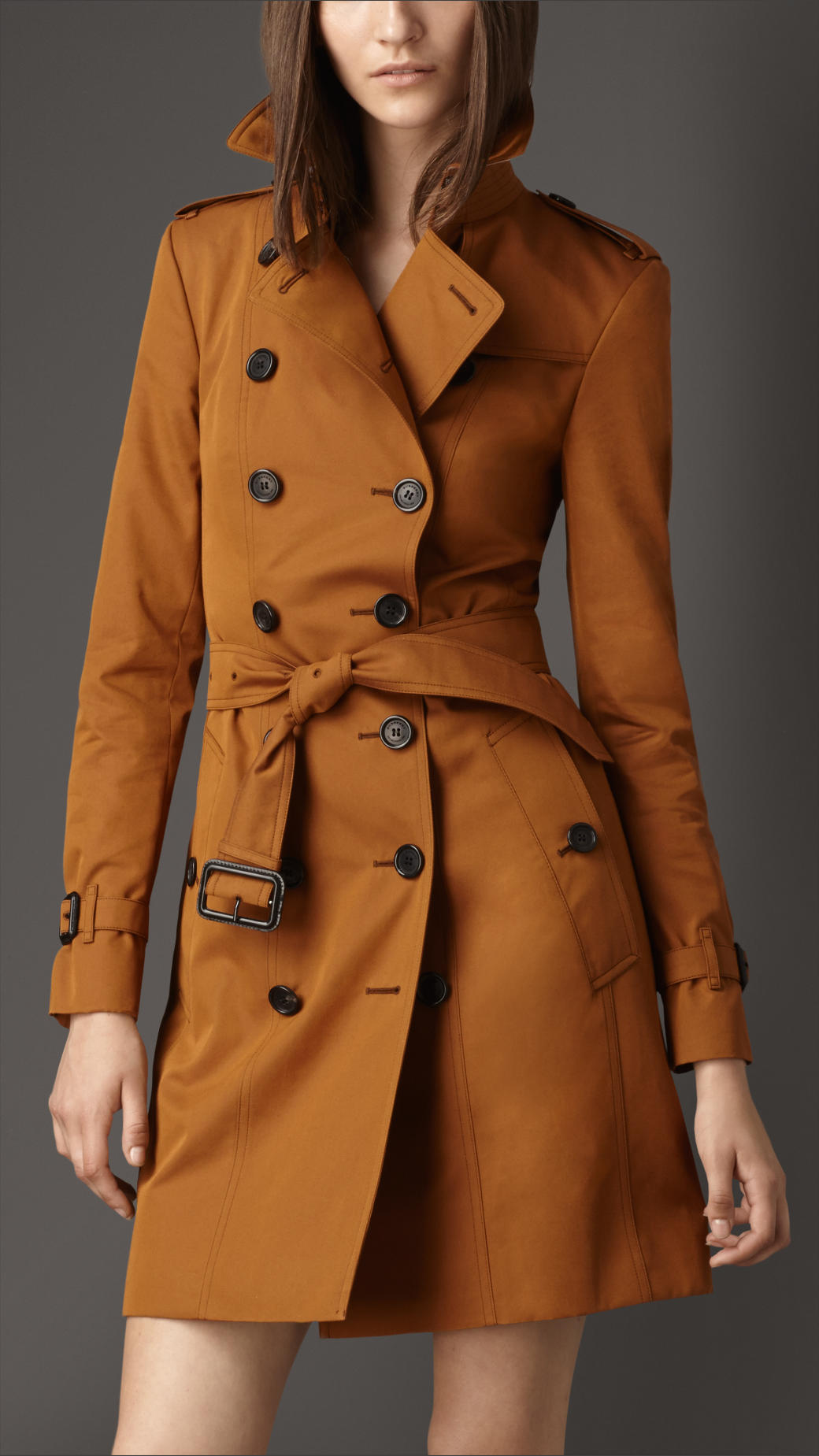 Lyst Burberry Long Slim Fit Gabardine Trench Coat in Brown