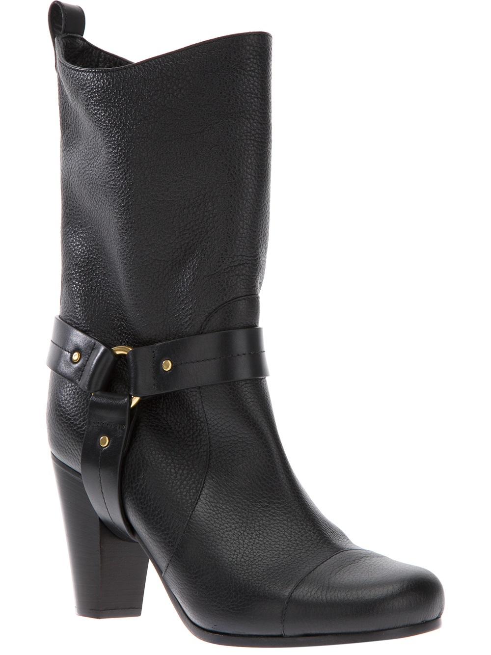 Lyst - Chloé Buckled Boot in Black