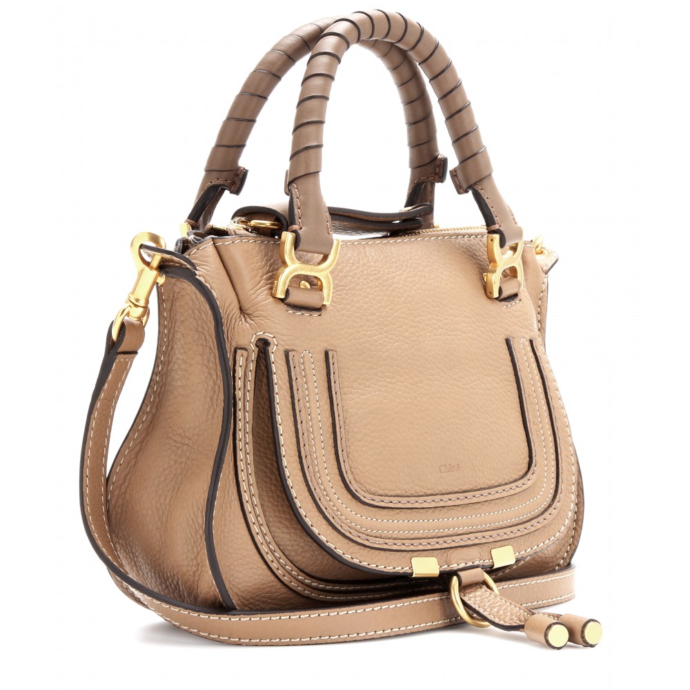 Chlo Baby Marcie Leather Tote in Beige (nut made in italy) | Lyst  