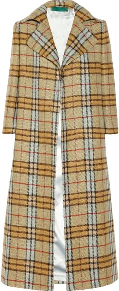 Emilia Wickstead Raphael Plaid Wool Coat in Brown (Neutrals) | Lyst