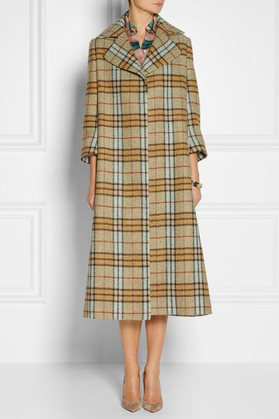 Emilia Wickstead Raphael Plaid Wool Coat in Brown (Neutrals) | Lyst