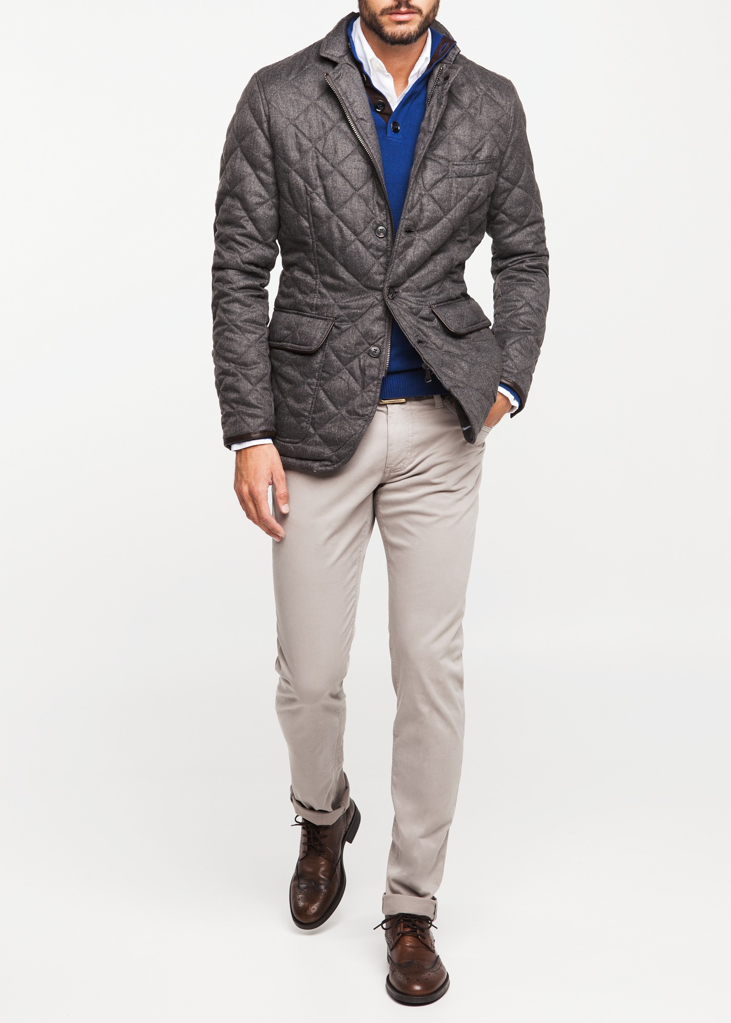 Mango Herringbone Husky Jacket in Gray for Men | Lyst