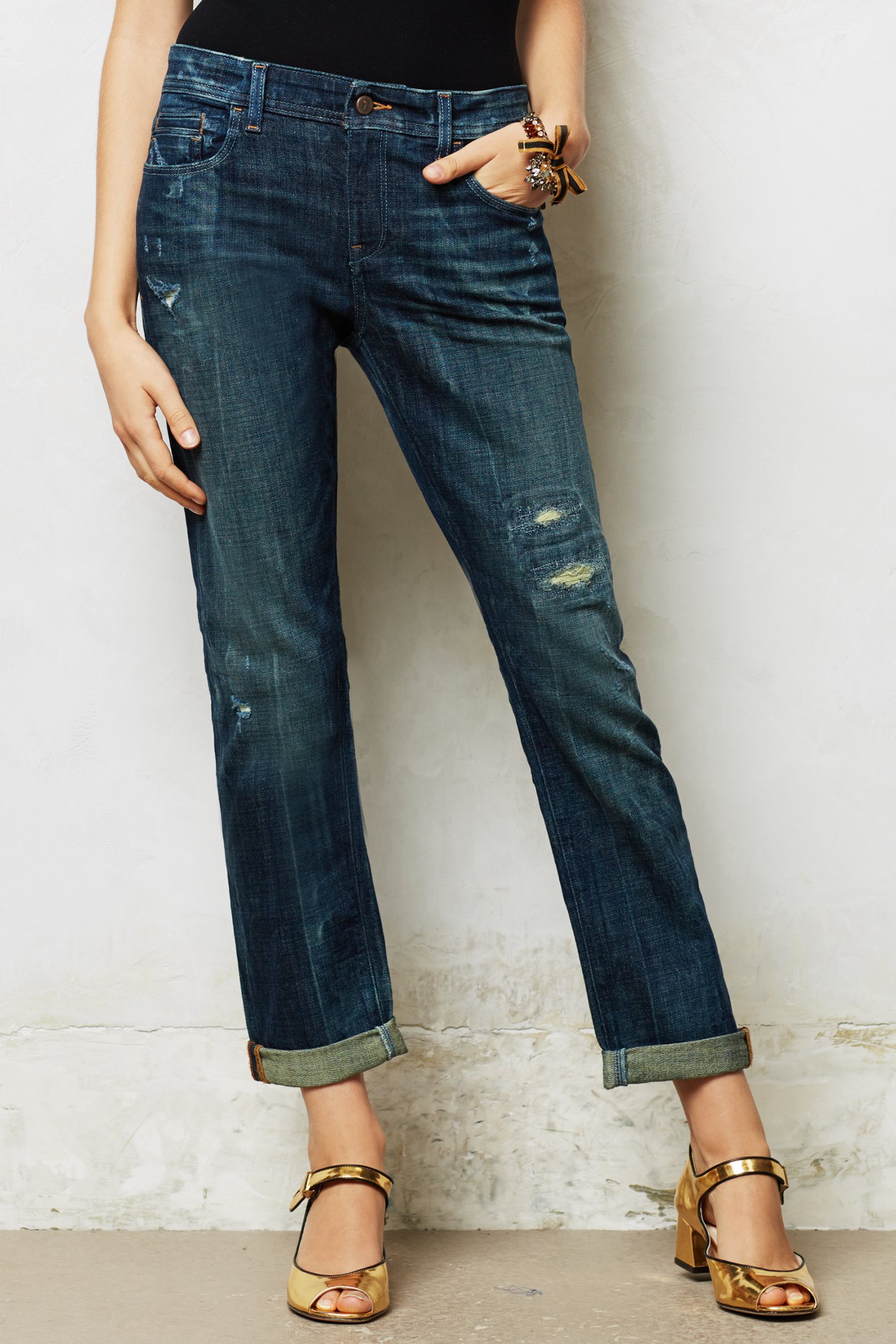 Lyst - Pilcro Hyphen Relaxed Distressed Jeans in Blue