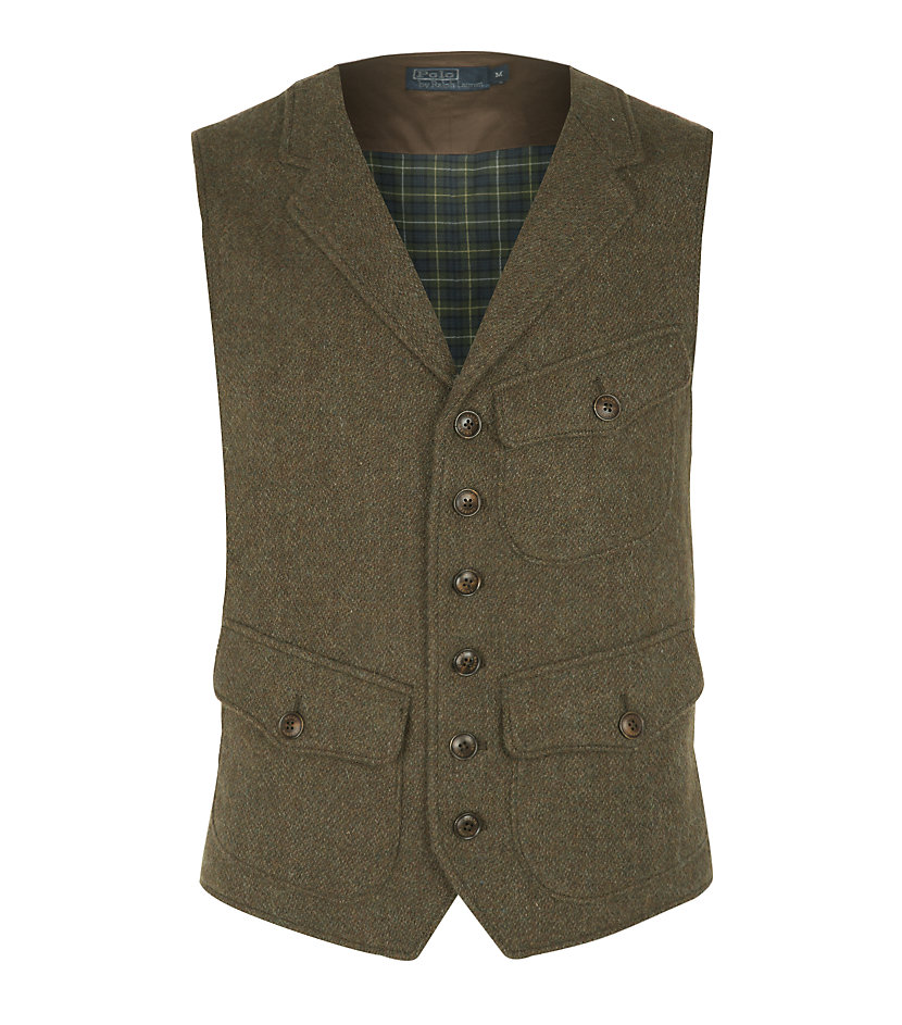 Polo Ralph Lauren Hillsdale Tweed Vest in Green for Men (brown) | Lyst