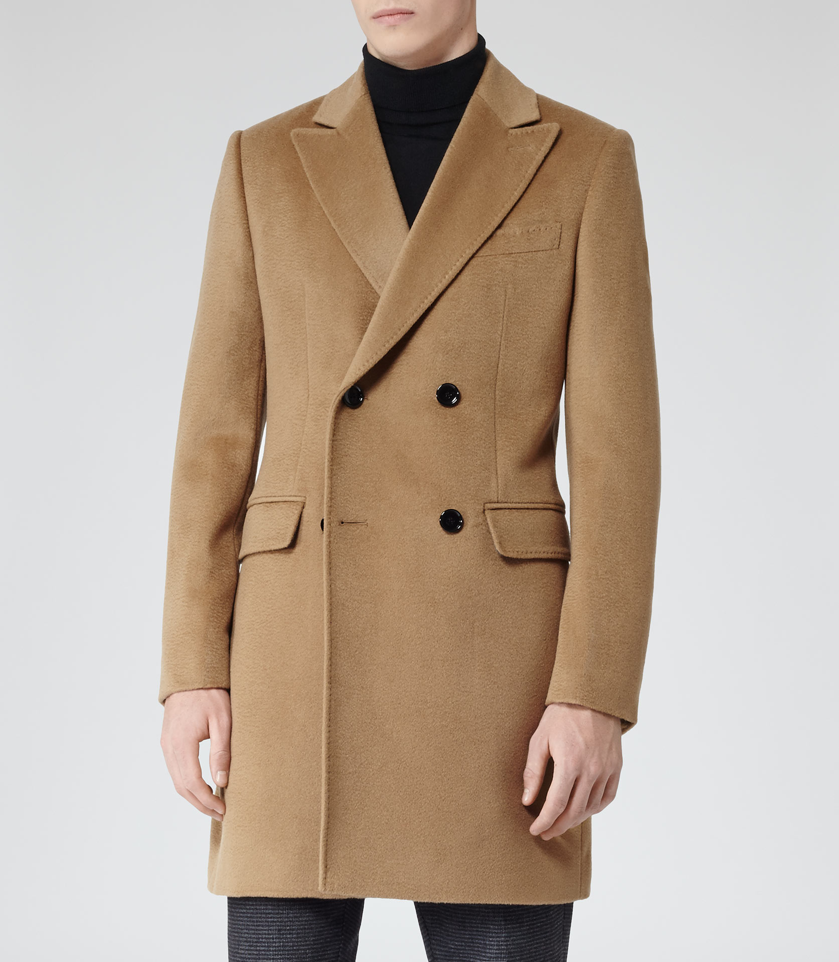 Lyst - Reiss Kanye Double Breasted Coat Lapel in Brown for Men