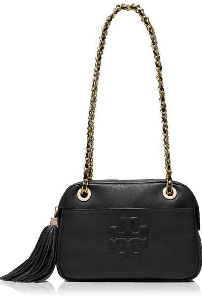 Tory Burch Thea Crossbody Chain Bag in Black | Lyst