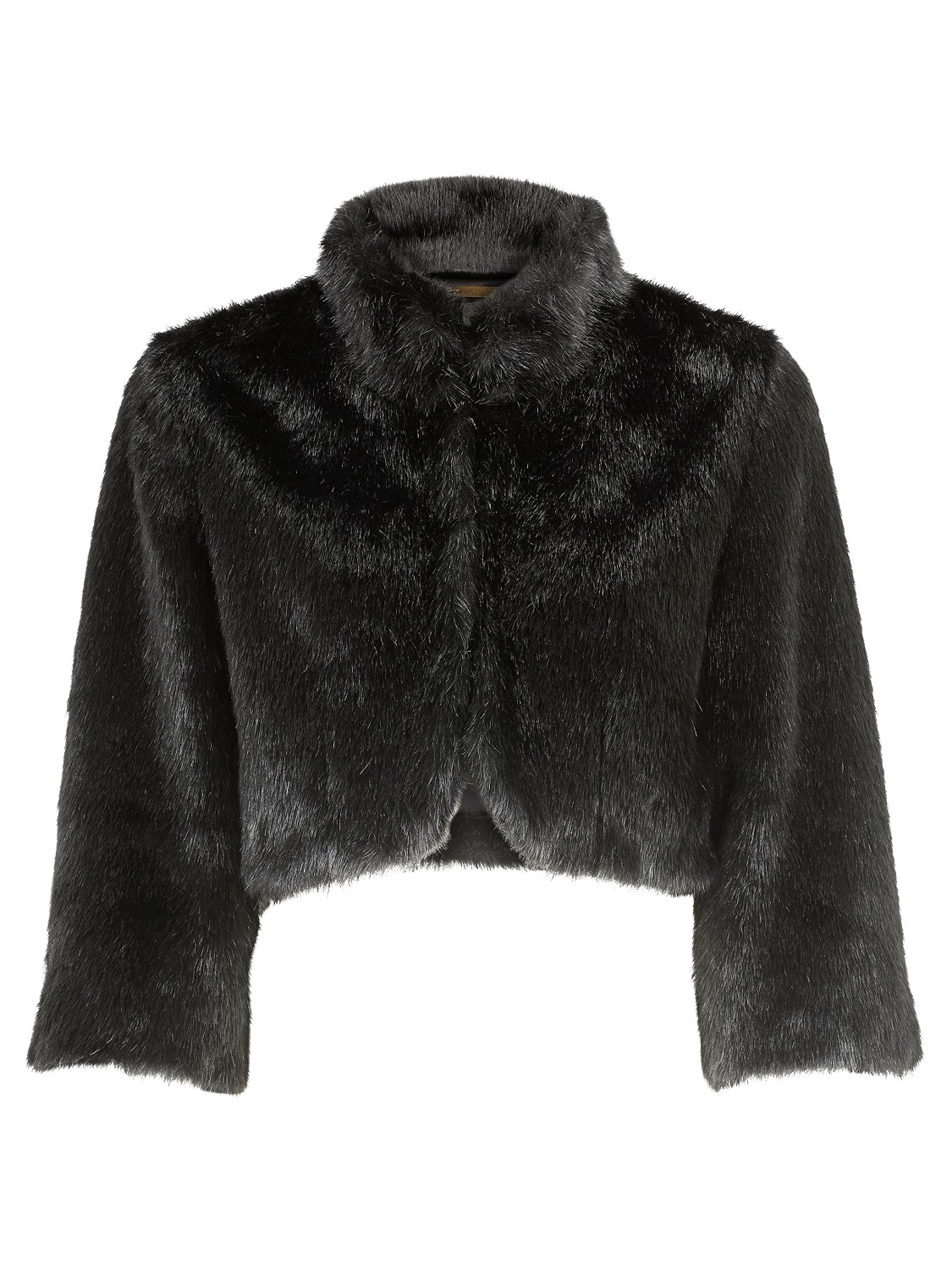 Alexon Faux Fur Cropped Jacket in Black | Lyst