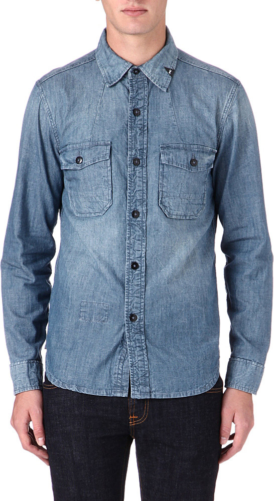 Denham Uniform Denim Shirt in Blue for Men (Indigo) | Lyst