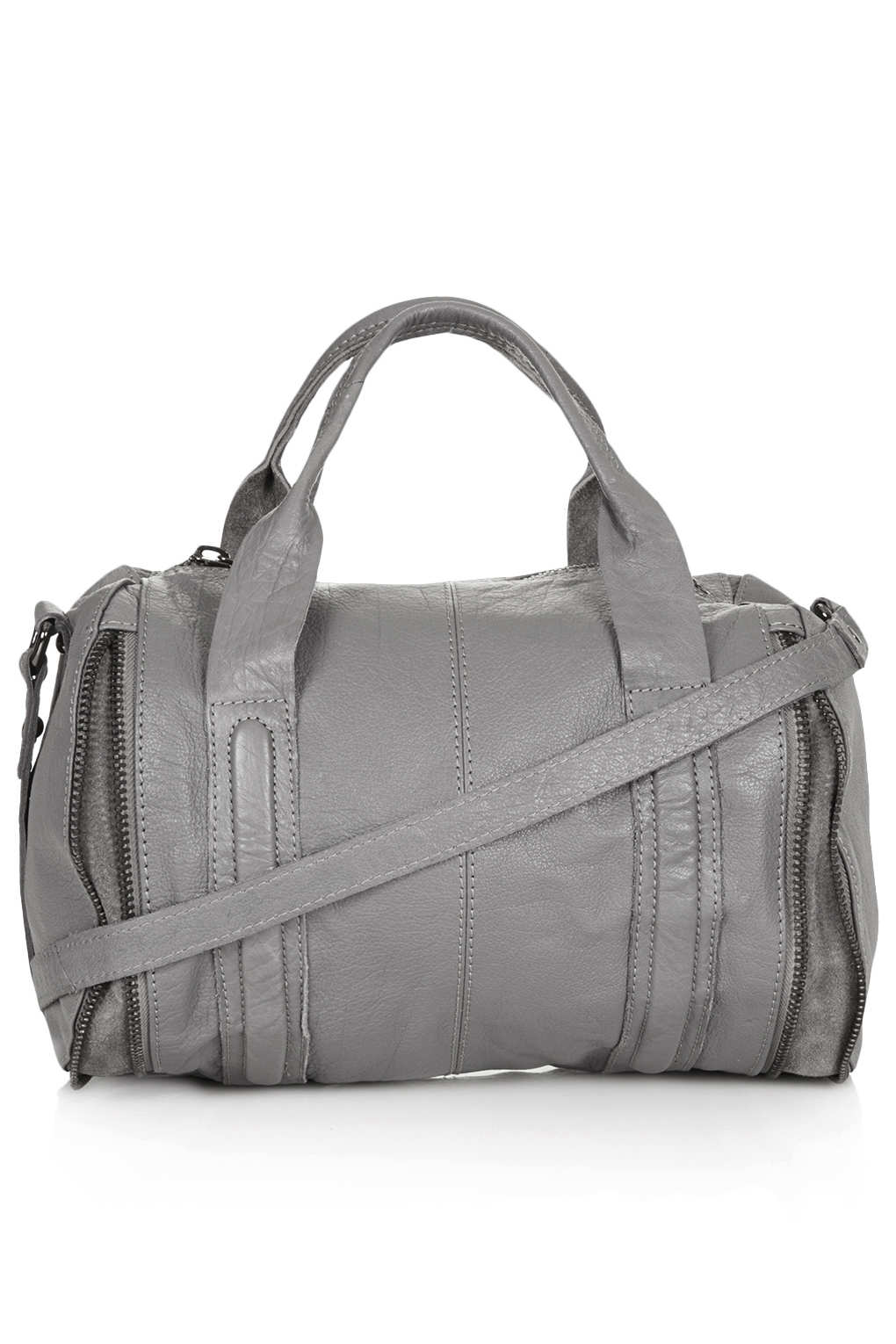 Zip Barrel Bag in Gray Lyst
