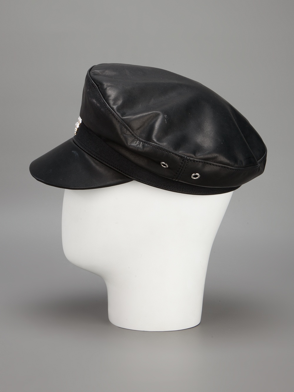 Dsquared² Leather Biker Cap in Black Lyst