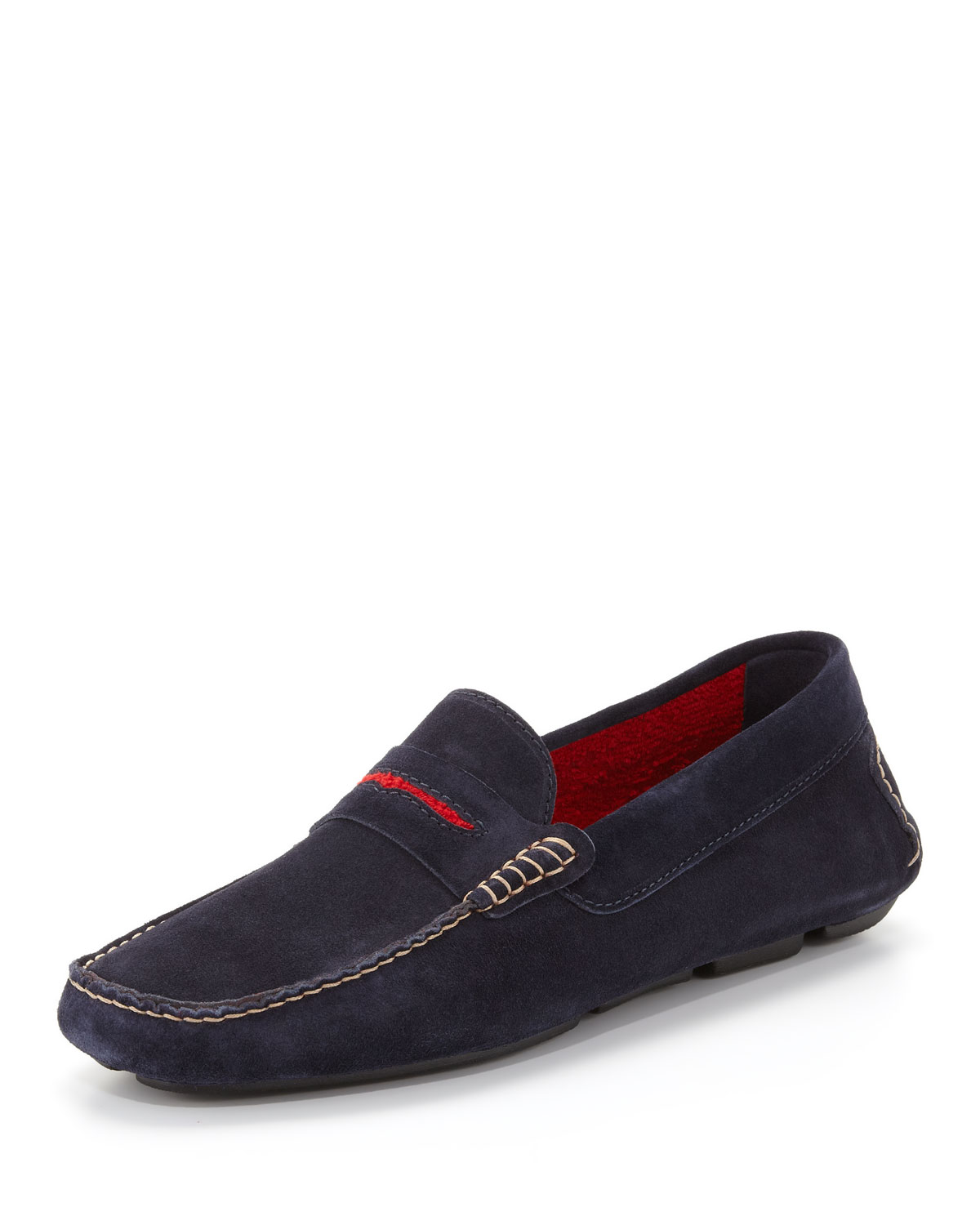 Manolo Blahnik Mens Roadster Suede Driver Loafer in Blue for Men (NAVY ...