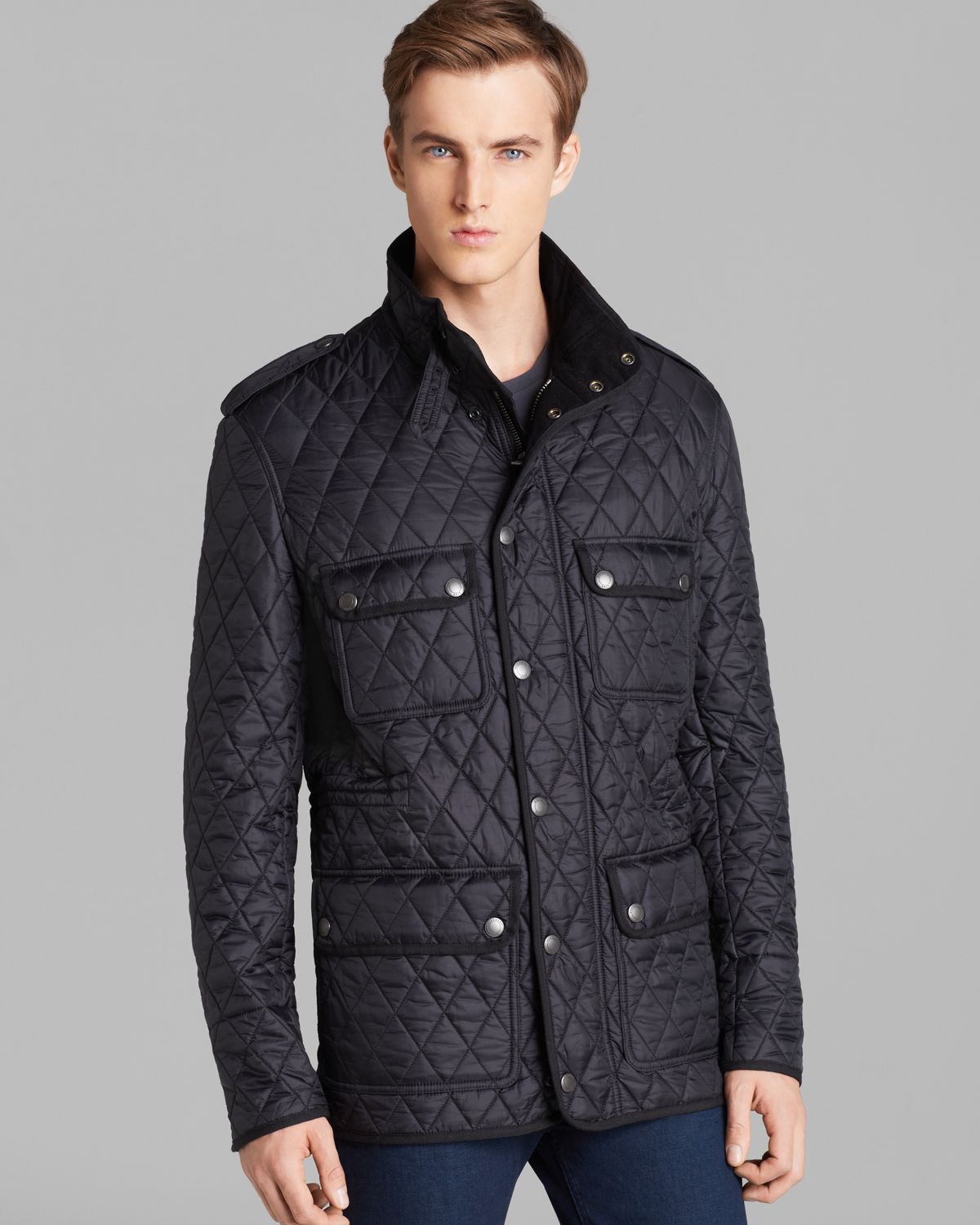 Lyst Burberry Brit Russel Diamond Quilted Jacket In Black For Men Gallery