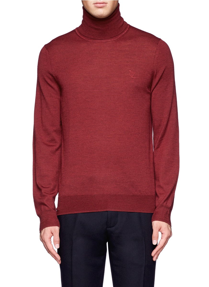 Mcq By Alexander Mcqueen Wool Turtleneck Sweater in Red for Men | Lyst