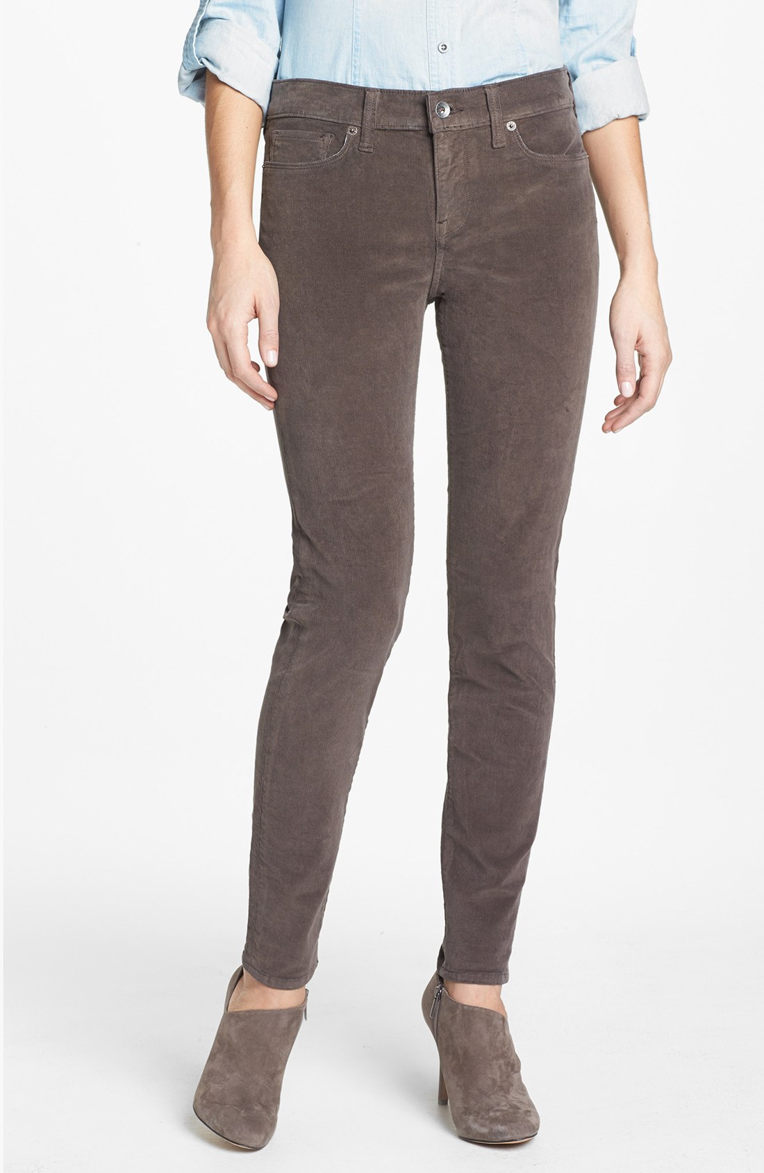 Lucky Brand Sofia Skinny Corduroy Pants in Brown (Antique Wood) | Lyst