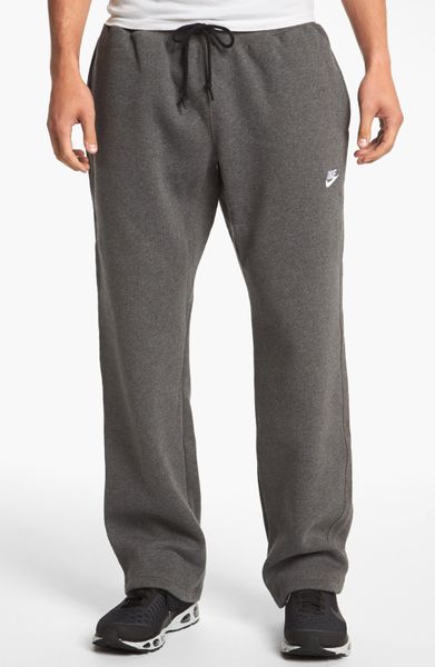 Nike Aw77 Fleece Pants in Gray for Men (Charcoal Heather/ White) | Lyst