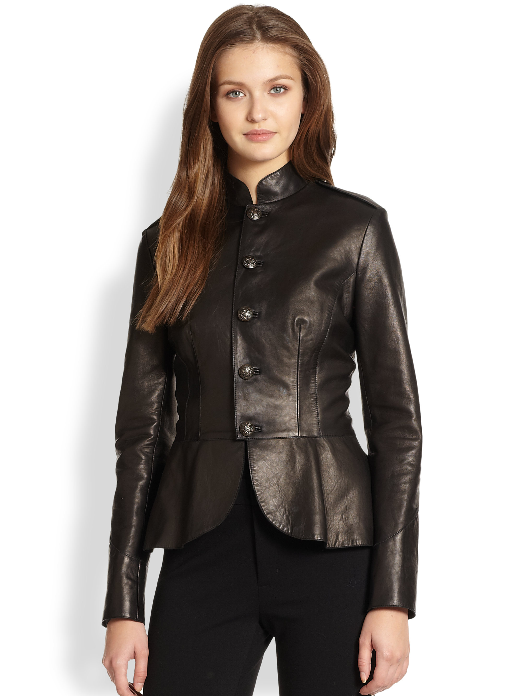 Lyst Ralph Lauren Blue Label Baldwin Leather Jacket In Black Gallery