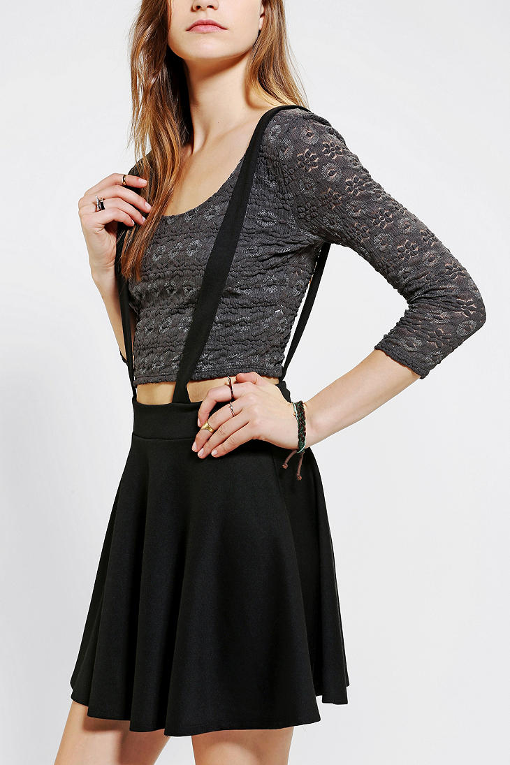 Urban outfitters Coincidence Chance Suspender Skirt in Black | Lyst