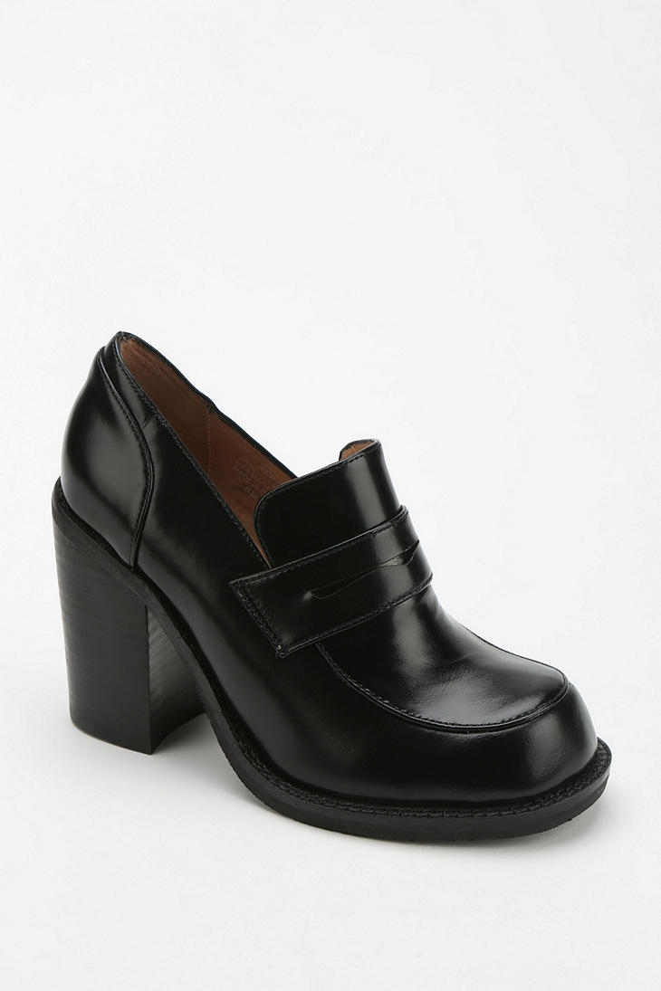 Urban outfitters Jeffrey Campbell Richie Heeled Loafer in Black Lyst