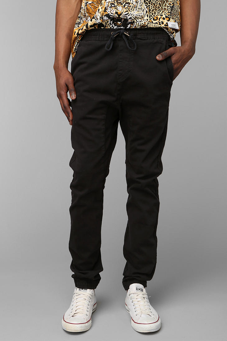 black jogger pants with pockets