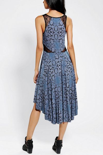 Urban Outfitters Ecote High-Low Lace Dress in Multicolor (BLUE MULTI)