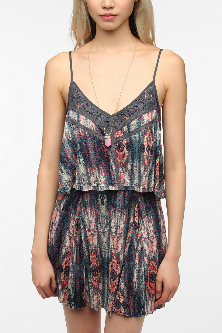 Lyst Urban Outfitters Ecote Double Layer Knit Dress in Gray