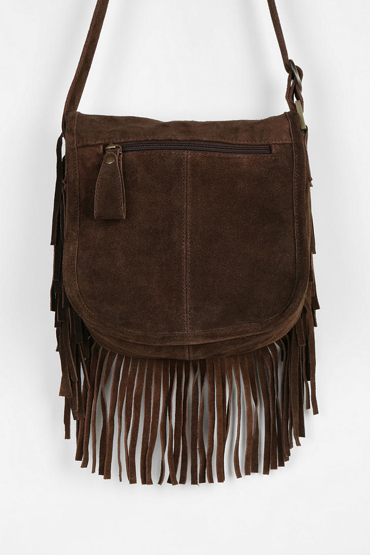 Lyst - Urban Outfitters Ecote Sequin Cross Suede Fringe Crossbody Bag ...