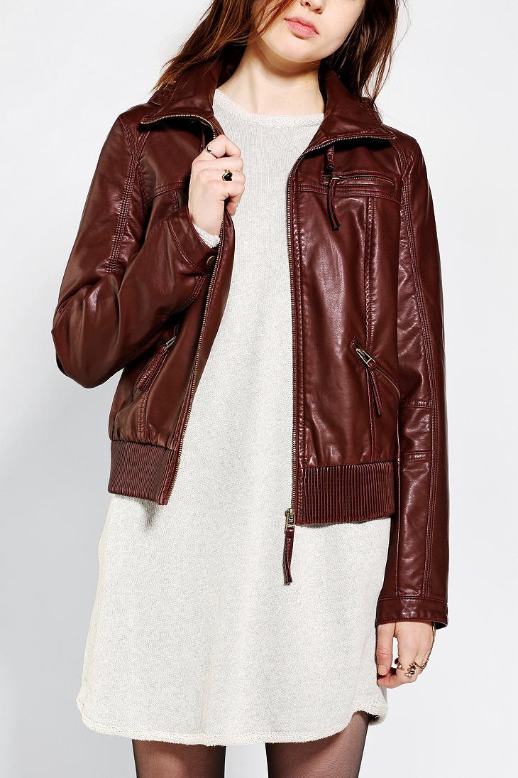 Lyst Urban outfitters Silence Noise Vegan Leather Hooded Bomber