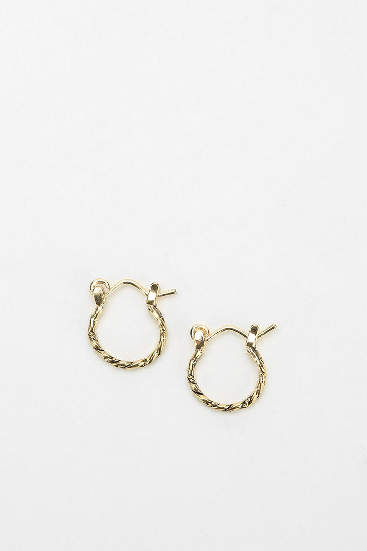 Urban outfitters Delicate Braided Hoop Earring in Gold | Lyst