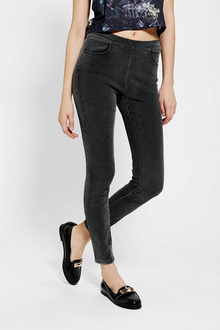 black jean leggings
