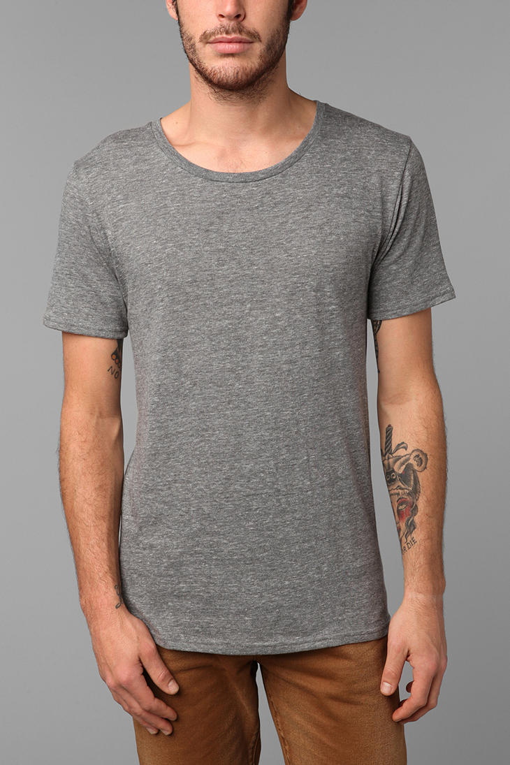 Bdg Triblend Wide-Neck Tee in Gray for Men | Lyst