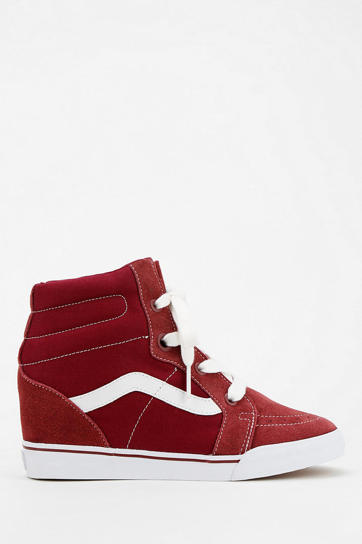 Lyst - Urban Outfitters Vans Sk8hi Hidden Wedge Womens Hightop Sneaker in Red