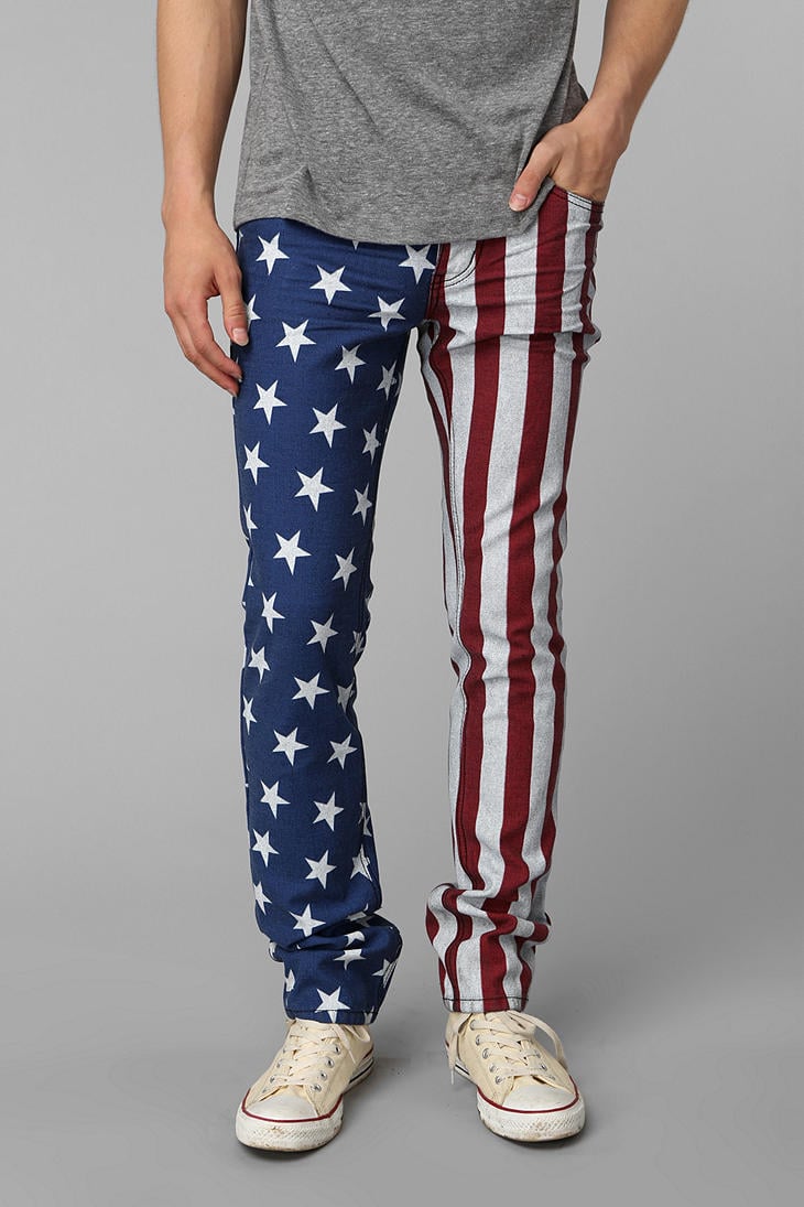 Lyst - Urban Outfitters City Waxed Flag Skinny Jean in Red for Men