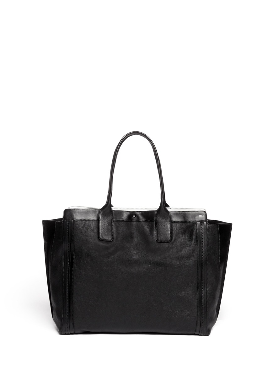 real chloe handbags - Chlo Alison Medium Leather Shopper Tote in Black | Lyst