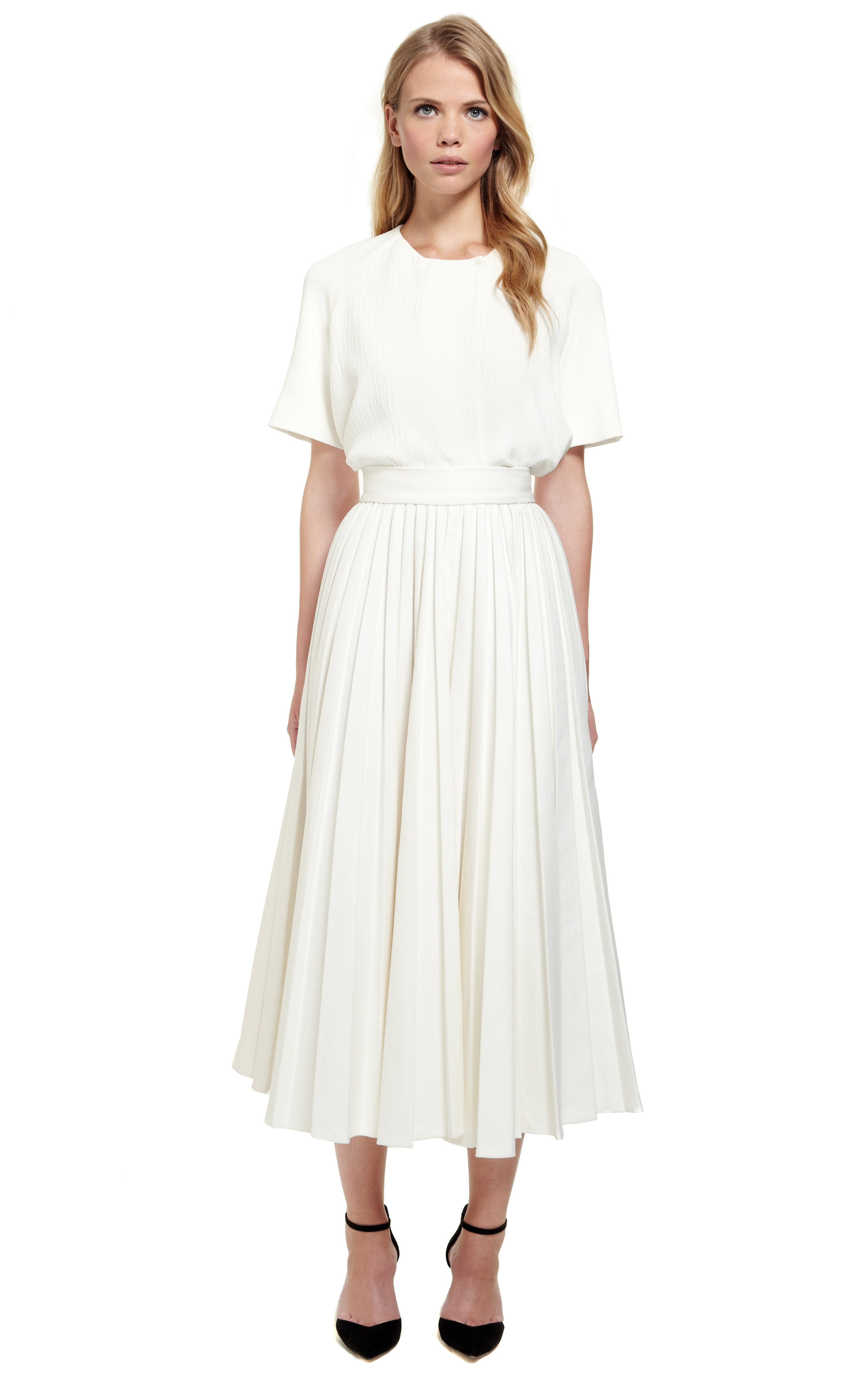 Lyst Emilia Wickstead Pleated Skirt in White