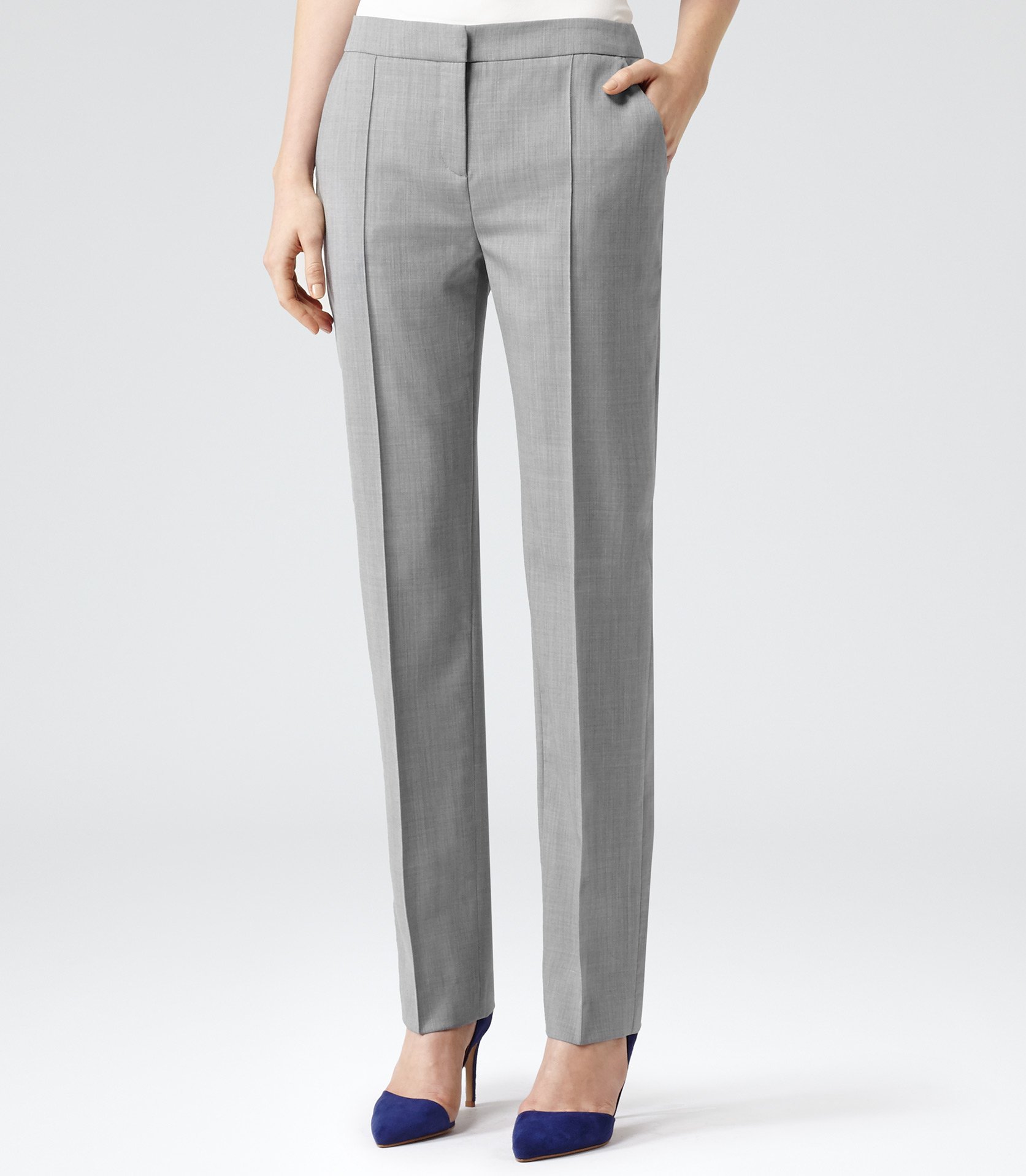 Reiss Nell Arc Tailored Trousers in Gray | Lyst