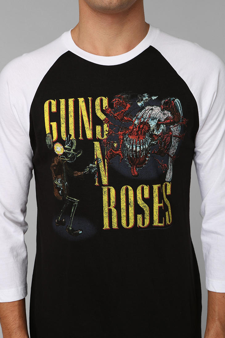 Lyst Urban Outfitters Guns N Roses Raglan Tee in White for Men