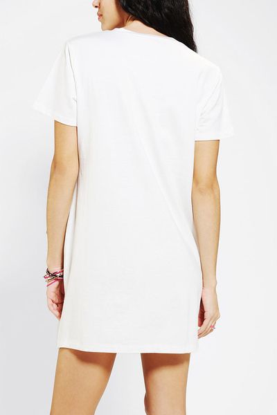 Urban Outfitters Lucca Couture Faux Leather Tshirt Dress in White | Lyst