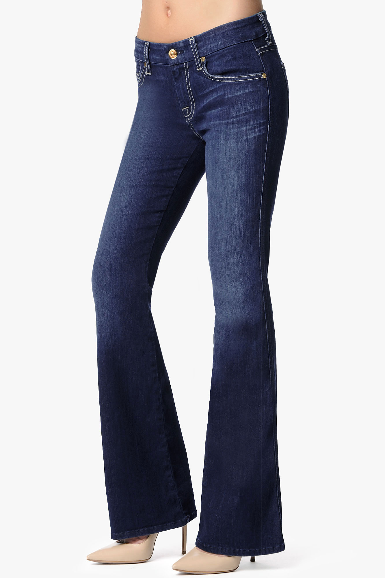 Lyst - 7 for all mankind Lexie Petite A-Pocket Flare in Blue