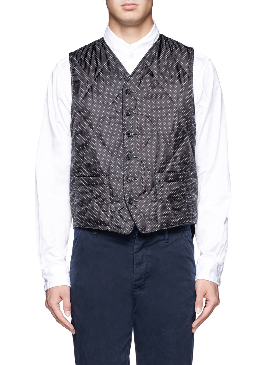 Engineered garments Reversible Quilted Wool Vest in Black for Men | Lyst