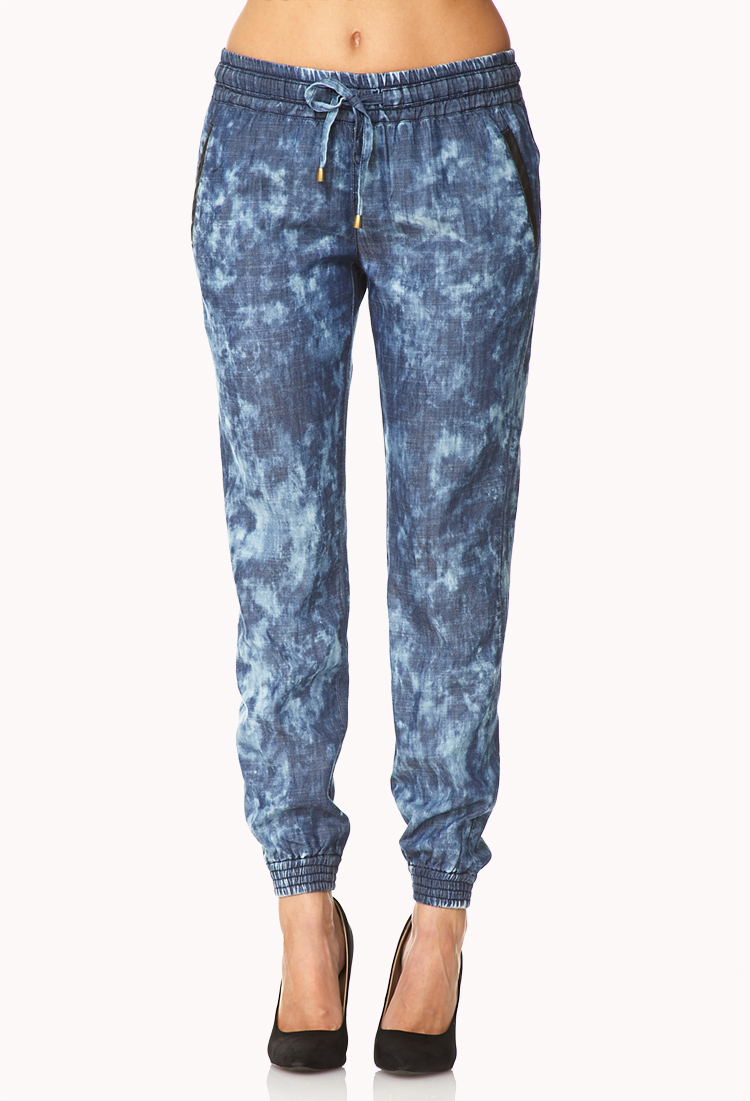 Lyst - Forever 21 Life In Progress™ Denim Joggers in Blue