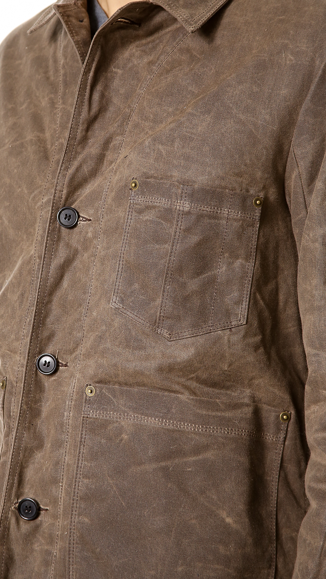 Lyst - Billy Reid Quail Waxed Work Jacket in Brown for Men