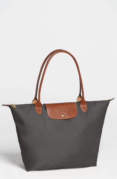 Longchamp 'Large Le Pliage' Tote in Gray (Gunmetal) | Lyst