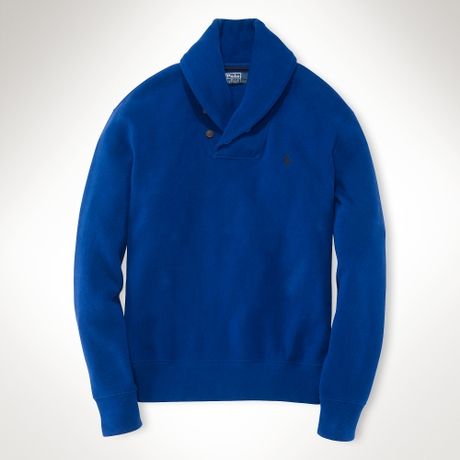 shawl collar polo sweater