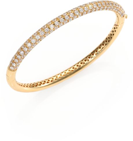 Roberto Coin Diamond 18k Gold Bangle Bracelet in Gold (GOLD-DIAMOND) | Lyst