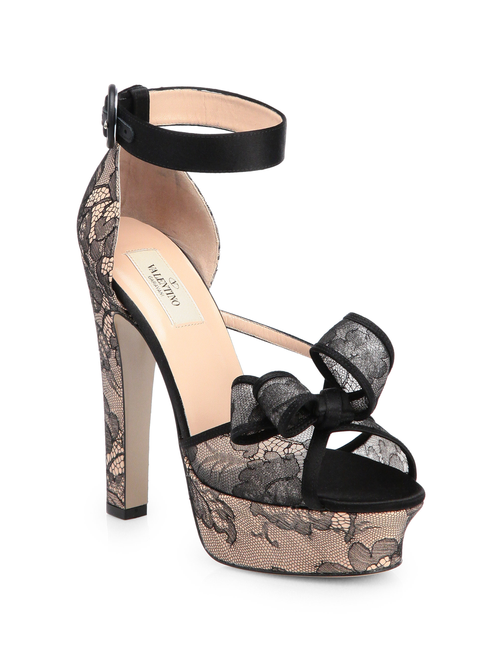 black lace platform shoes