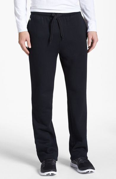 Lacoste Heathered Sweat Pants in Black for Men | Lyst