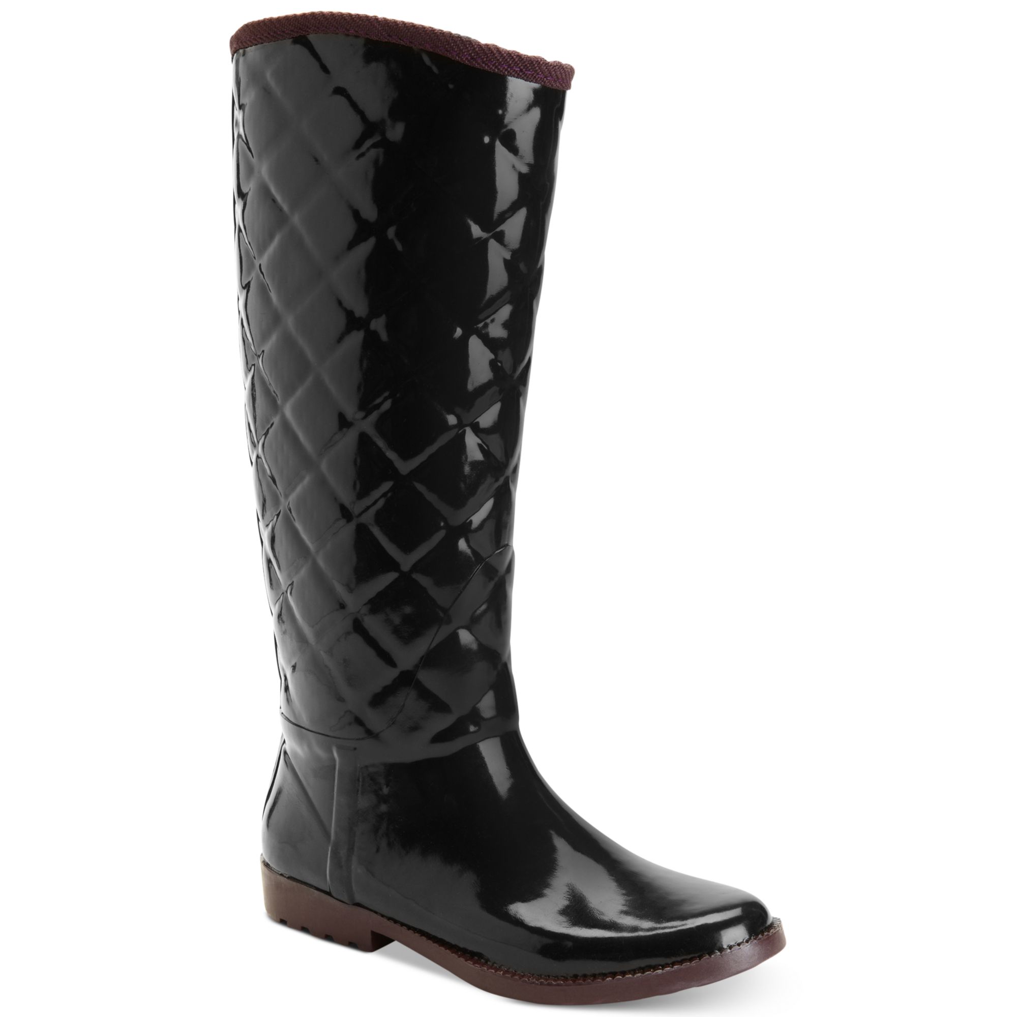 Tommy Hilfiger Vintage Tall Tufted Rain Boots in Black | Lyst