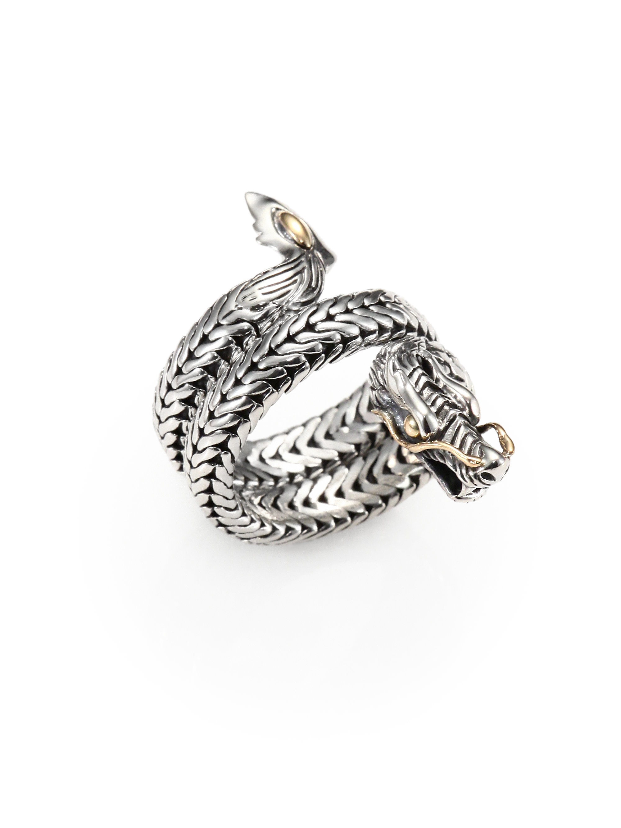John Hardy Sterling Silver 18k Gold Wrapped Dragon Ring in Silver ...